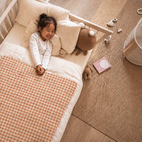 Housse d'edredon en coton bio Blanc+Fraise+Honey+Rose+Vert+Vichy 33 - vertbaudet enfant 