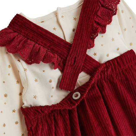 Ensemble bébé robe en velours côtelé et t-shirt grace Bordeaux 5 - vertbaudet enfant 