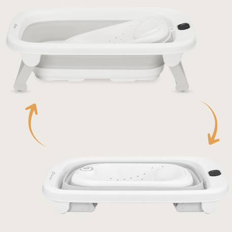 Baignoire pliable bébé babybubble avec thermomètre et 2 hauteurs réglables Grey ash+Pink mist 6 - vertbaudet enfant 