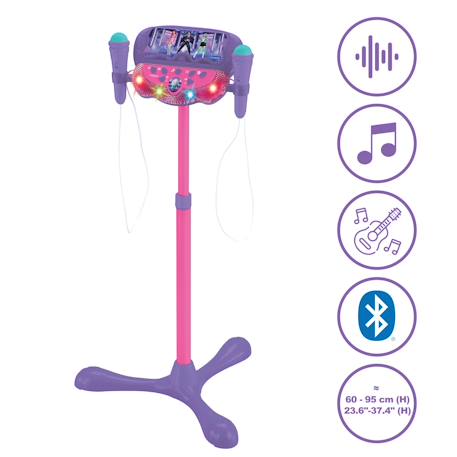 Microphone k-pop academy sur pied ajustable lumineux avec enceinte, 2 micros et effets vocaux, fonction bluetooth Purple/blue/pink 2 - vertbaudet enfant 