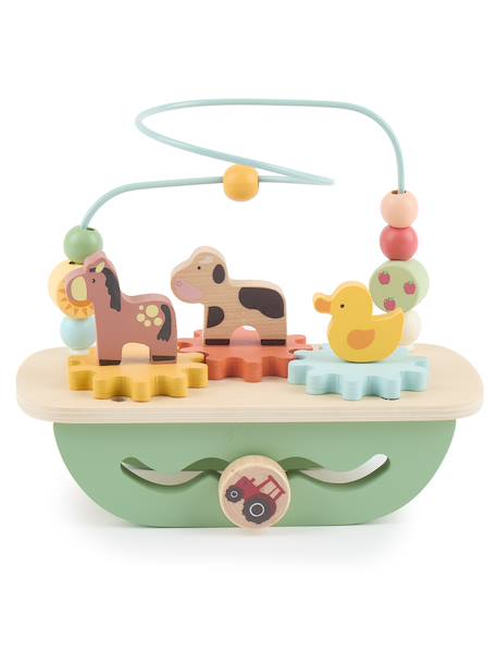 Boulier labyrinthe en bois à perles Ferme+Prairie printanière 2 - vertbaudet enfant 