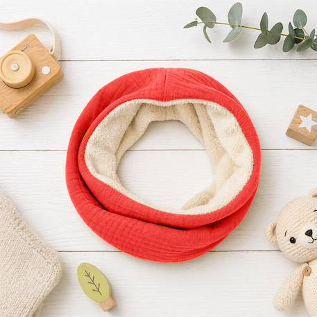 Tour de cou en coton bio Fraise+Honey+Rose+Vert 3 - vertbaudet enfant 