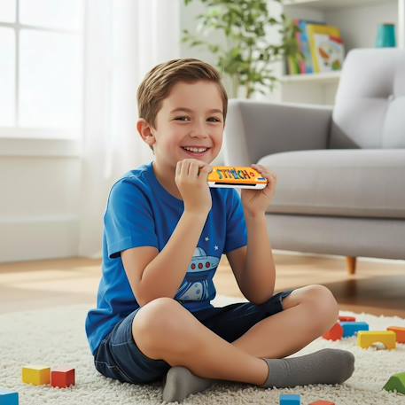 Set musical stitch - tambourin, flûte & harmonica Bleu 3 - vertbaudet enfant 
