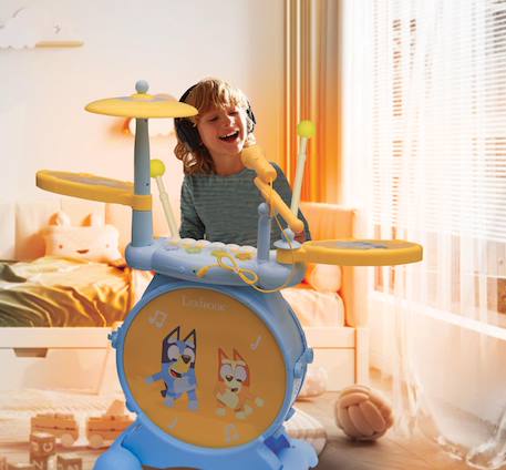 Batterie électronique lumineuse complète avec clavier, cymbales et tabouret bluey Bleu 6 - vertbaudet enfant 