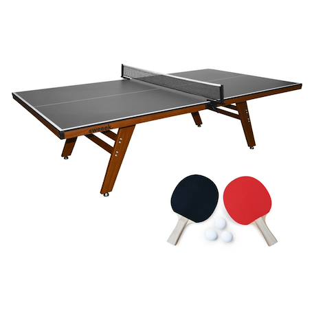 Table de ping pong intérieur deluxe avec 2 raquettes et 3 balles Gris+Kaki 3 - vertbaudet enfant 