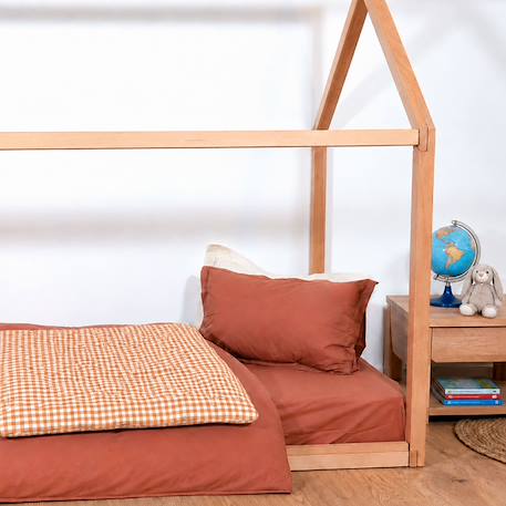 Housse d'edredon en coton bio Blanc+Fraise+Honey+Rose+Vert+Vichy 35 - vertbaudet enfant 