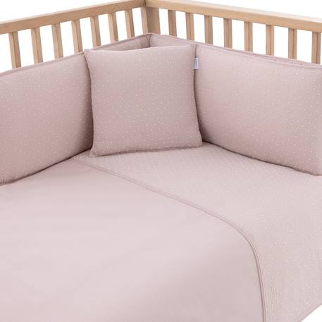 Jeu de literie pour lit bébé Beige+Rose 5 - vertbaudet enfant 