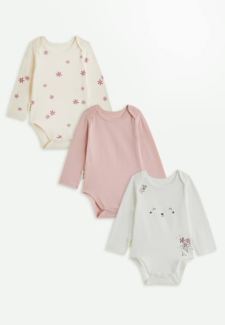 Lot de 3 bodies bébé manches longues misti Rose 1 - vertbaudet enfant 
