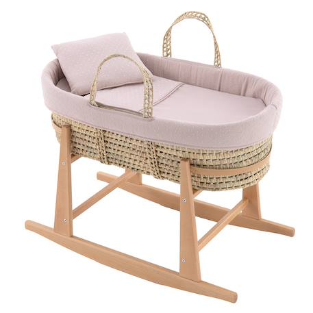 Couffin bébé matelassé avec support en bois Rose 2 - vertbaudet enfant 