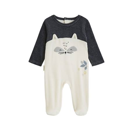 Pyjama bébé en velours québec Gris 2 - vertbaudet enfant 
