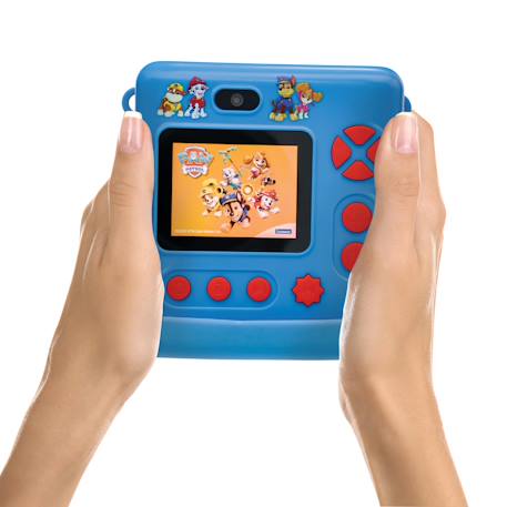 Starcam® print, pack caméra avec imprimante instantanée, mémoire flash intégrée, 4 rouleaux de papier, dragonne, protection 3d pat'patrouille et kit de personnalisation inclus BLEU 3 - vertbaudet enfant 