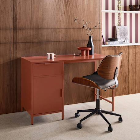 Bureau enfant acier laminé 1 tiroir Beige+Kaki+Noir+Terracotta 22 - vertbaudet enfant 