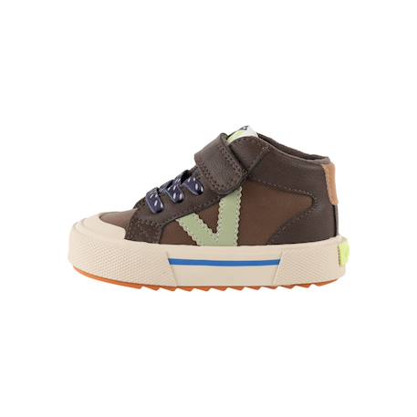 Baskets montantes garçon à scratch Camel+Marron 8 - vertbaudet enfant 