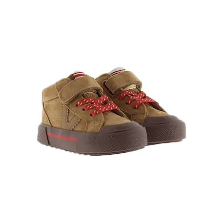 Baskets montantes garçon à scratch Camel+Marron 3 - vertbaudet enfant 