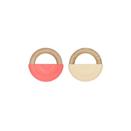 Lot de 2 anneaux de dentition en silicone Bleu+Rouge 5 - vertbaudet enfant 