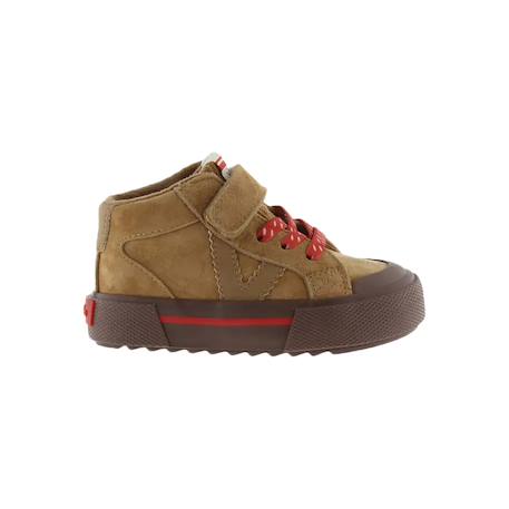 Baskets montantes garçon à scratch Camel+Marron 1 - vertbaudet enfant 