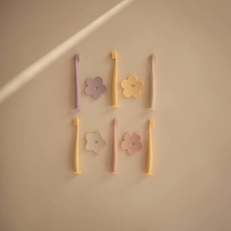 Brosse à dent d'apprentissage fleur blush Ecru+Gris - tradewinds+Jaune+Lilas 19 - vertbaudet enfant 