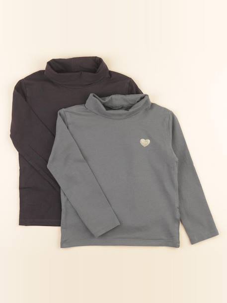 Lot de 2 sous-pulls - 5 ans Gris, vert 1 - vertbaudet enfant 