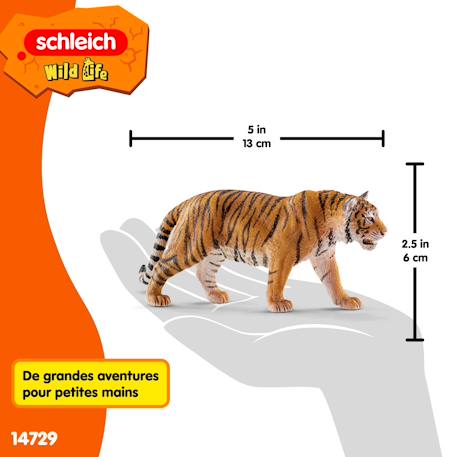 Figurine du tigre du bengale mâle schleich Gris 3 - vertbaudet enfant 