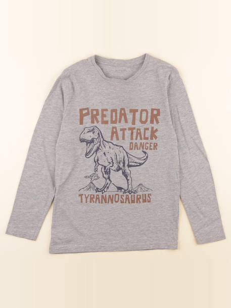 Tee-shirt - 10 ans Gris 1 - vertbaudet enfant 
