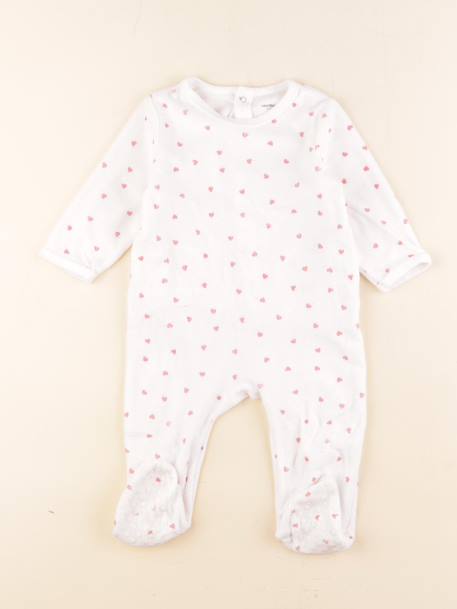 Pyjama velours - 12 mois Blanc 1 - vertbaudet enfant 
