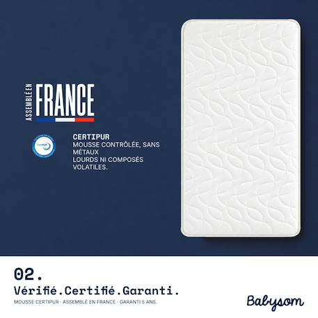 Matelas bébé climatisé | réversible | anti-acarien Blanc 3 - vertbaudet enfant 