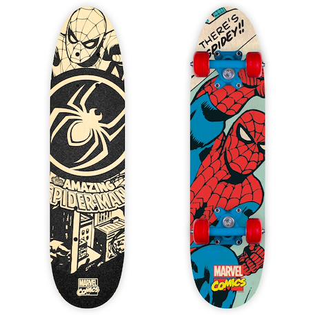 Skateboard enfant en érable spider-man Noir, blanc et rouge 1 - vertbaudet enfant 