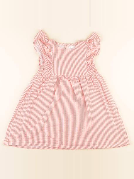 Robe - 8 ans Blanc, orange 1 - vertbaudet enfant 