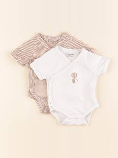 Lot de 2 bodies en coton - 1 mois  - vertbaudet enfant