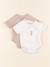 Lot de 2 bodies en coton - 1 mois Beige, blanc 1 - vertbaudet enfant 