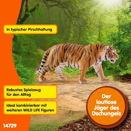 Figurine du tigre du bengale mâle schleich Gris 6 - vertbaudet enfant 