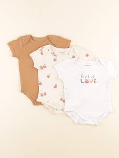 Lot de 3 bodies en coton - 12 mois  - vertbaudet enfant