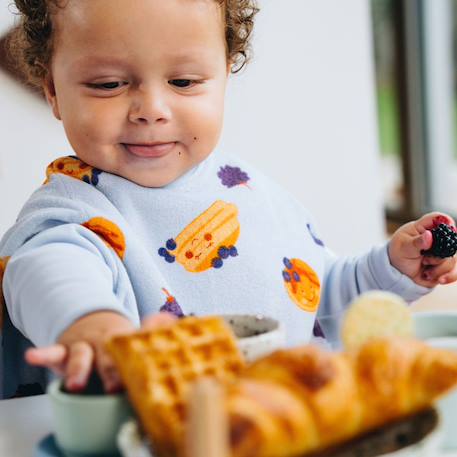 Bavoir boo évolutif 6 mois - 4 ans blueberry pancake Marron 2 - vertbaudet enfant 
