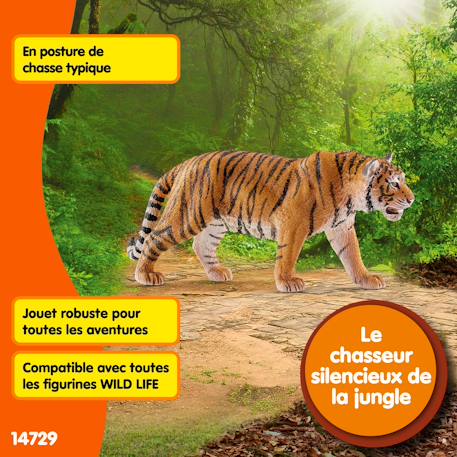 Figurine du tigre du bengale mâle schleich Gris 2 - vertbaudet enfant 