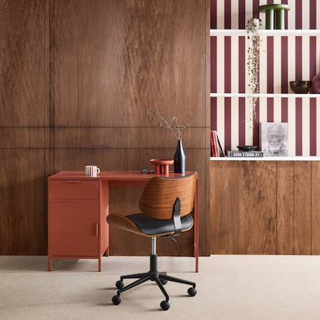 Bureau enfant acier laminé 1 tiroir Beige+Kaki+Noir+Terracotta 19 - vertbaudet enfant 