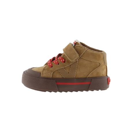 Baskets montantes garçon à scratch Camel+Marron 2 - vertbaudet enfant 