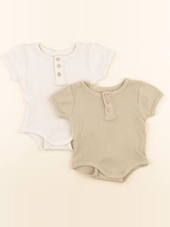 Lot de 2 bodies en coton - 3 mois  - vertbaudet enfant