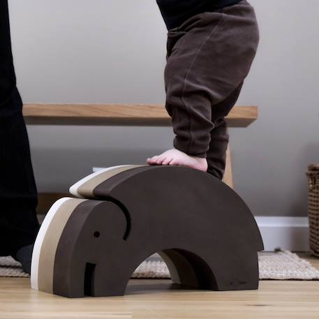 Jeu de motricité en mousse enfant Eléphant M Marron 2 - vertbaudet enfant 