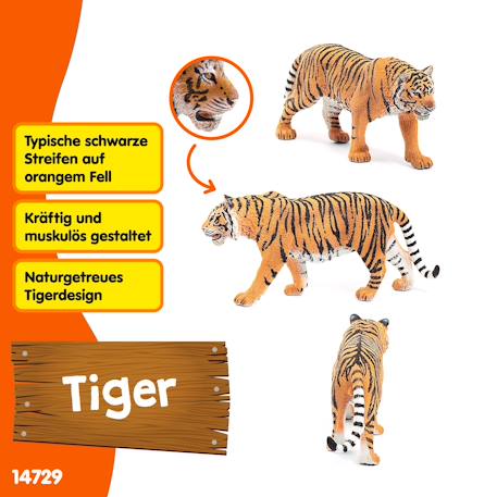 Figurine du tigre du bengale mâle schleich Gris 5 - vertbaudet enfant 
