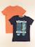 Lot de 2 tee-shirts - 12 ans Bleu, orange 1 - vertbaudet enfant 
