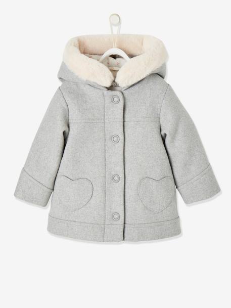 Manteau à capuche bébé fille encre+gris clair chine 7 - vertbaudet enfant 