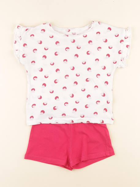 Pyjama coton - 4 ans Blanc, rose 1 - vertbaudet enfant 