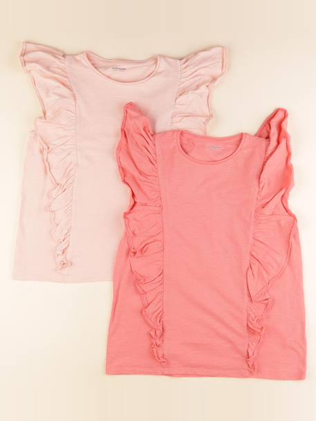 Lot de 2 tee-shirts - 12 ans Rose 1 - vertbaudet enfant 