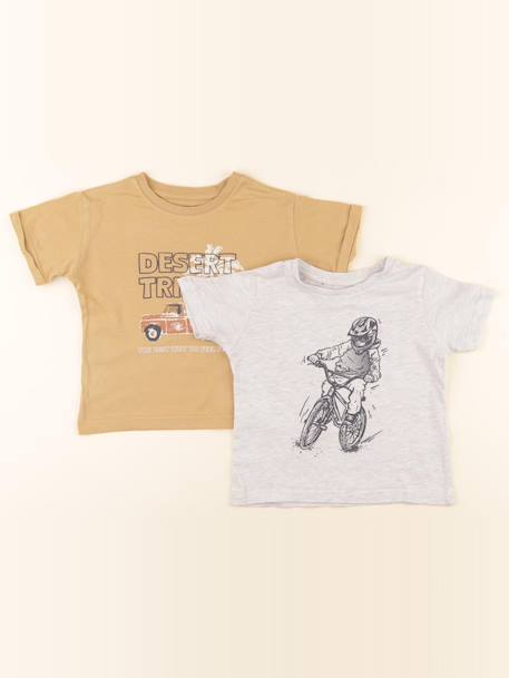 Lot de 2 tee-shirts - 3 ans Gris, jaune 1 - vertbaudet enfant 