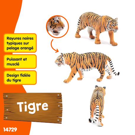 Figurine du tigre du bengale mâle schleich Gris 1 - vertbaudet enfant 