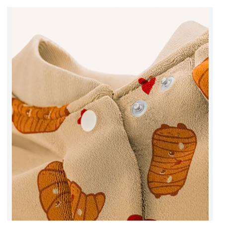 Bavoir boo évolutif 6 mois - 4 ans croissant et pain au chocolat Beige 3 - vertbaudet enfant 