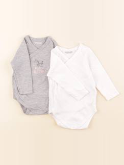 Lot de 2 bodies en coton - 12 mois  - vertbaudet enfant