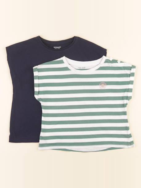 Lot de 2 tee-shirts - 5 ans Bleu, vert 1 - vertbaudet enfant 