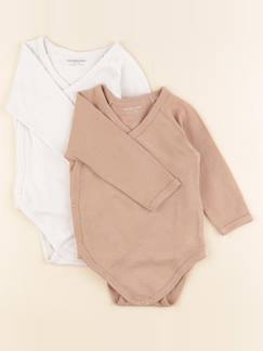 Lot de 2 bodies en coton - 12 mois  - vertbaudet enfant