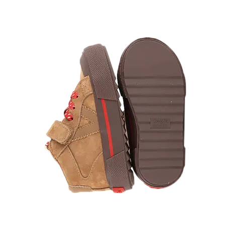 Baskets montantes garçon à scratch Camel+Marron 6 - vertbaudet enfant 